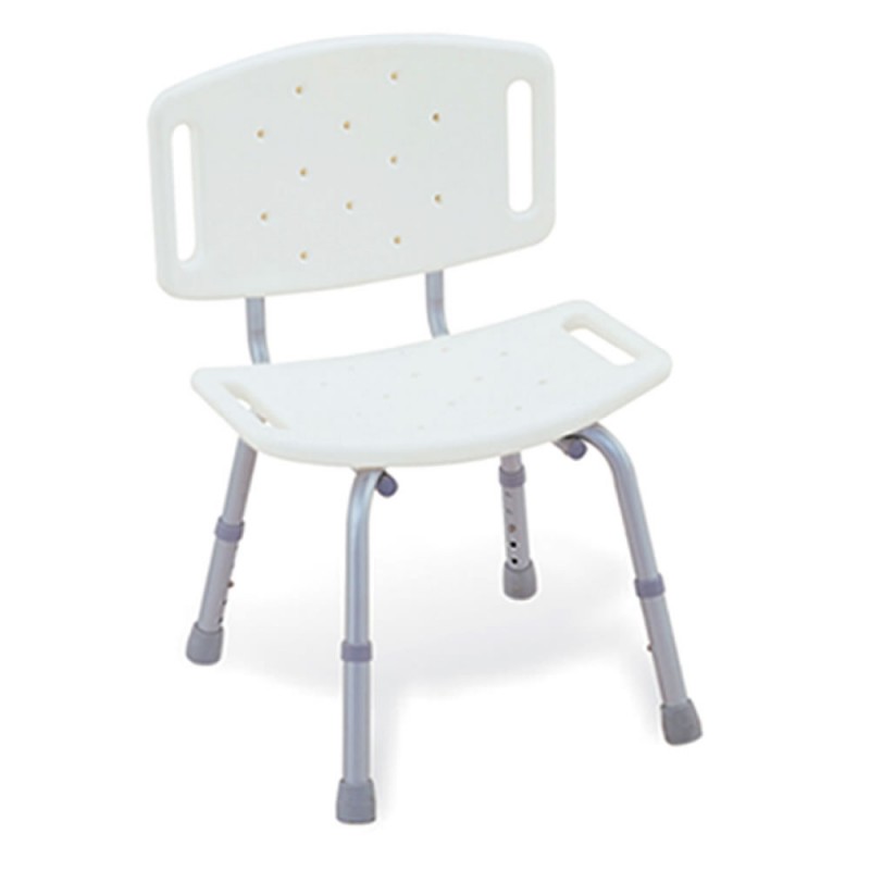 Silla de Ducha con Respaldo Blanca