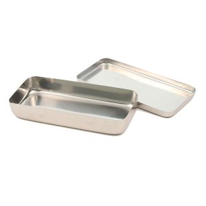 Caja de Acero Inoxidable Plateado Rectangular