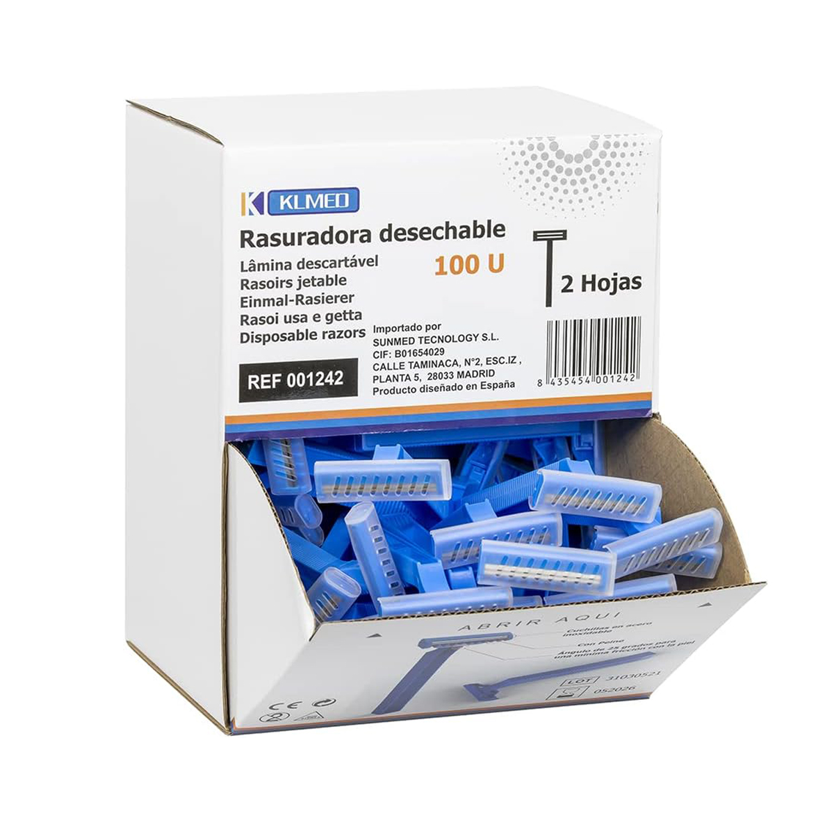 Rasuradoras Desechables con dos Hojas de Acero Inoxidable