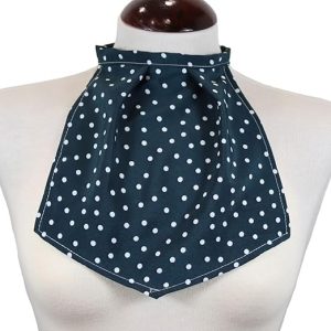 Pañuelo de Traqueotomía Azul con Lunares Blancos