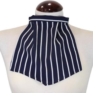 Pañuelo de Traqueotomía Negro Lineas Blanca Gruesa