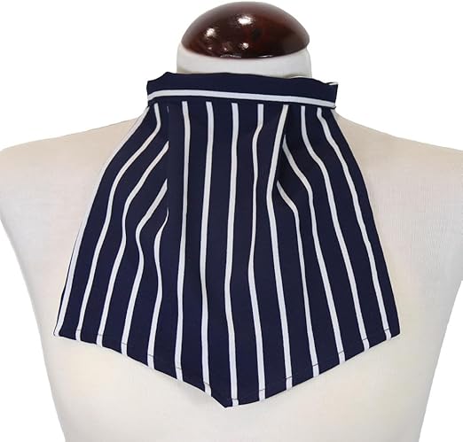 Pañuelo de Traqueotomía Negro Lineas Blanca Gruesa