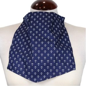 Pañuelo de Traqueotomía Azul Estampado Anclas