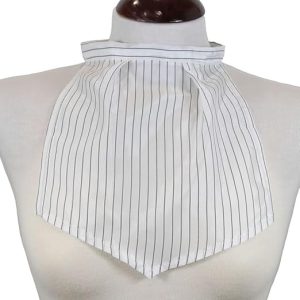 Pañuelo Traqueotomía Blanco Lineas Grises