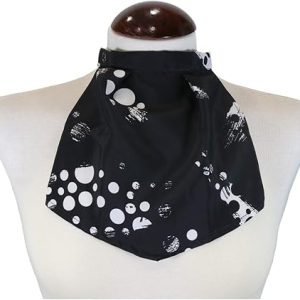 Pañuelo Traqueotomía Negro Lunar Blancos