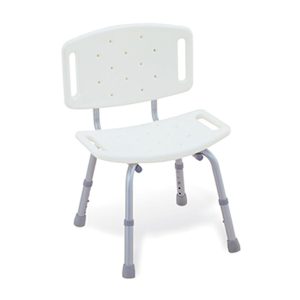 Taburete Silla de Baño Alumino con Respaldo Blanco