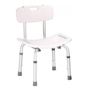 Taburete Silla de Baño Alumino con Respaldo